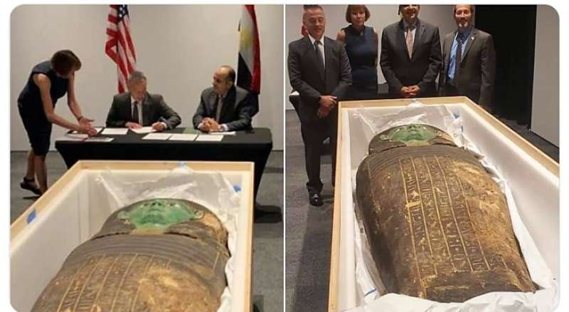 يحمل كتابات هيروغليفية.. مصر تتسلم «التابوت الأخضر» الأثري بعد استرداده من أمريكا