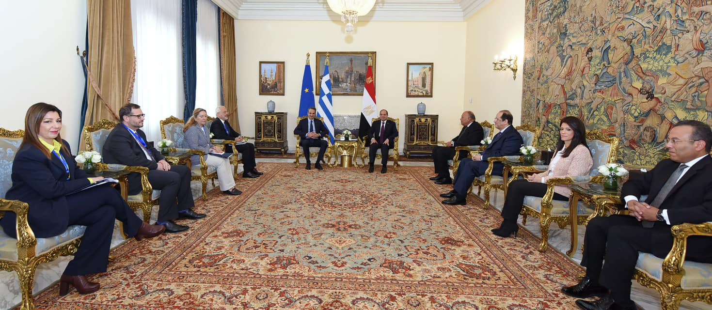 السيسي يبحث مع رئيس وزراء اليونان تأسيس مجلس التعاون رفيع المستوى بين البلدين